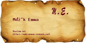 Mák Emma névjegykártya